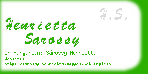 henrietta sarossy business card